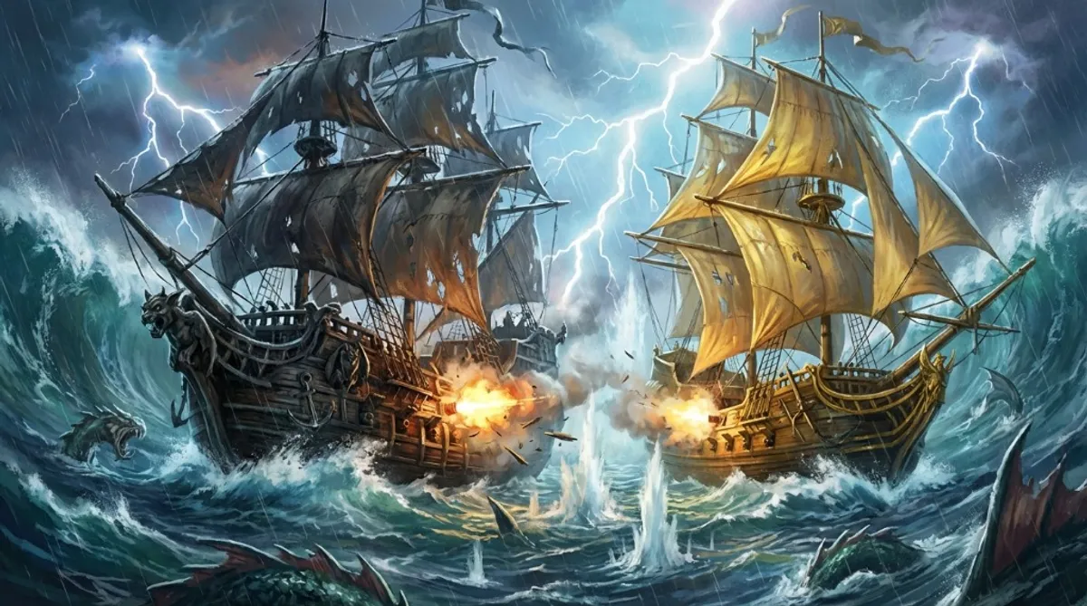 Epic Naval Battle with Galleons